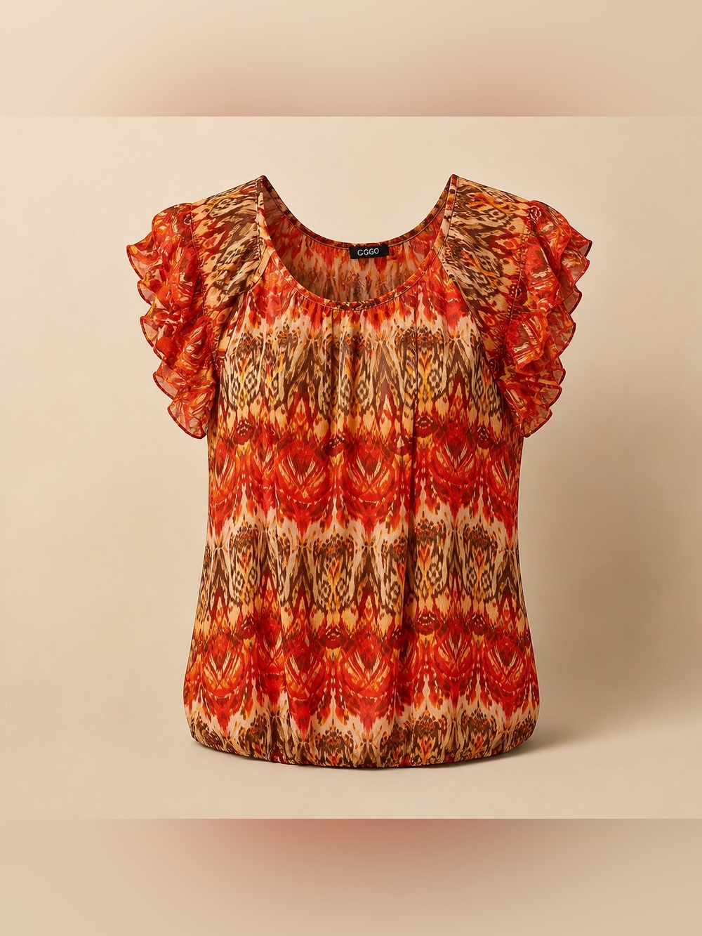Deb 2x Sheer Capped or Sleeveless Polyester Modern Print Blouse